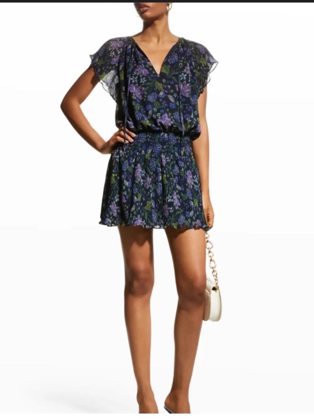 Rammy Brook | Milene Floral Flutter Sleeve Mini Dress - Size Large